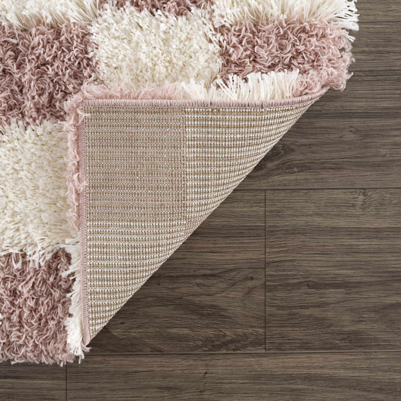 Atira Pink Checkered Area Rug by Hauteloom