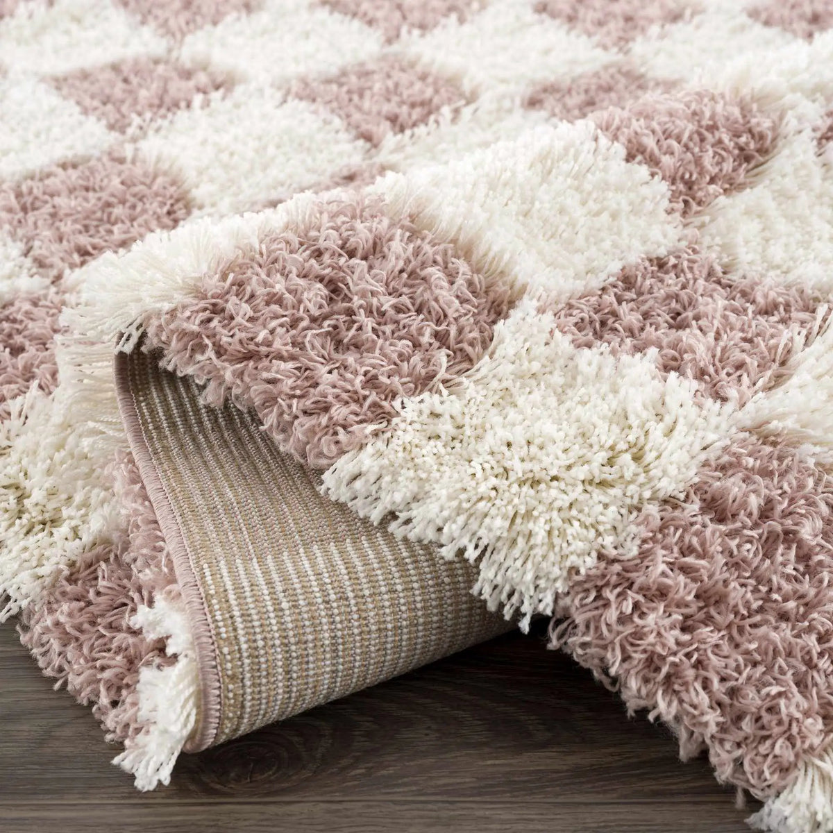 Atira Pink Checkered Area Rug, photo 8 of 16
