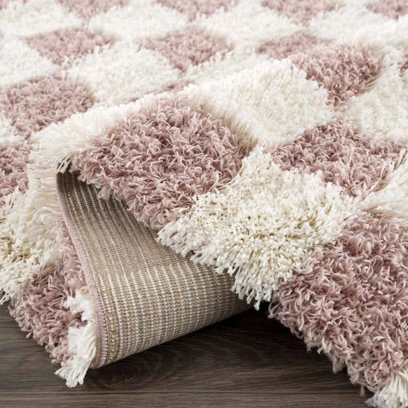 Atira Pink Checkered Area Rug by Hauteloom
