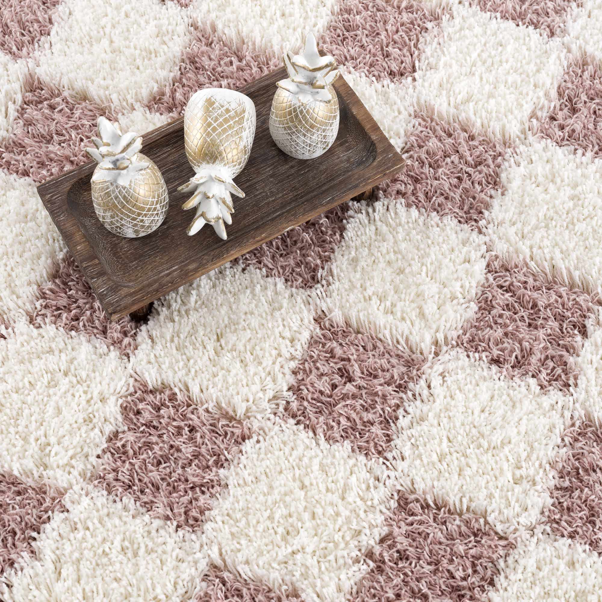 Atira Pink Checkered Area Rug by Hauteloom