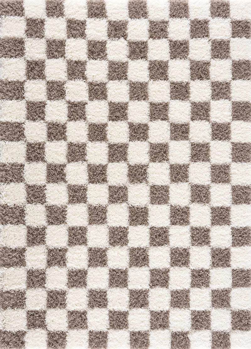 Atira Brown Checkered Area Rug by Hauteloom