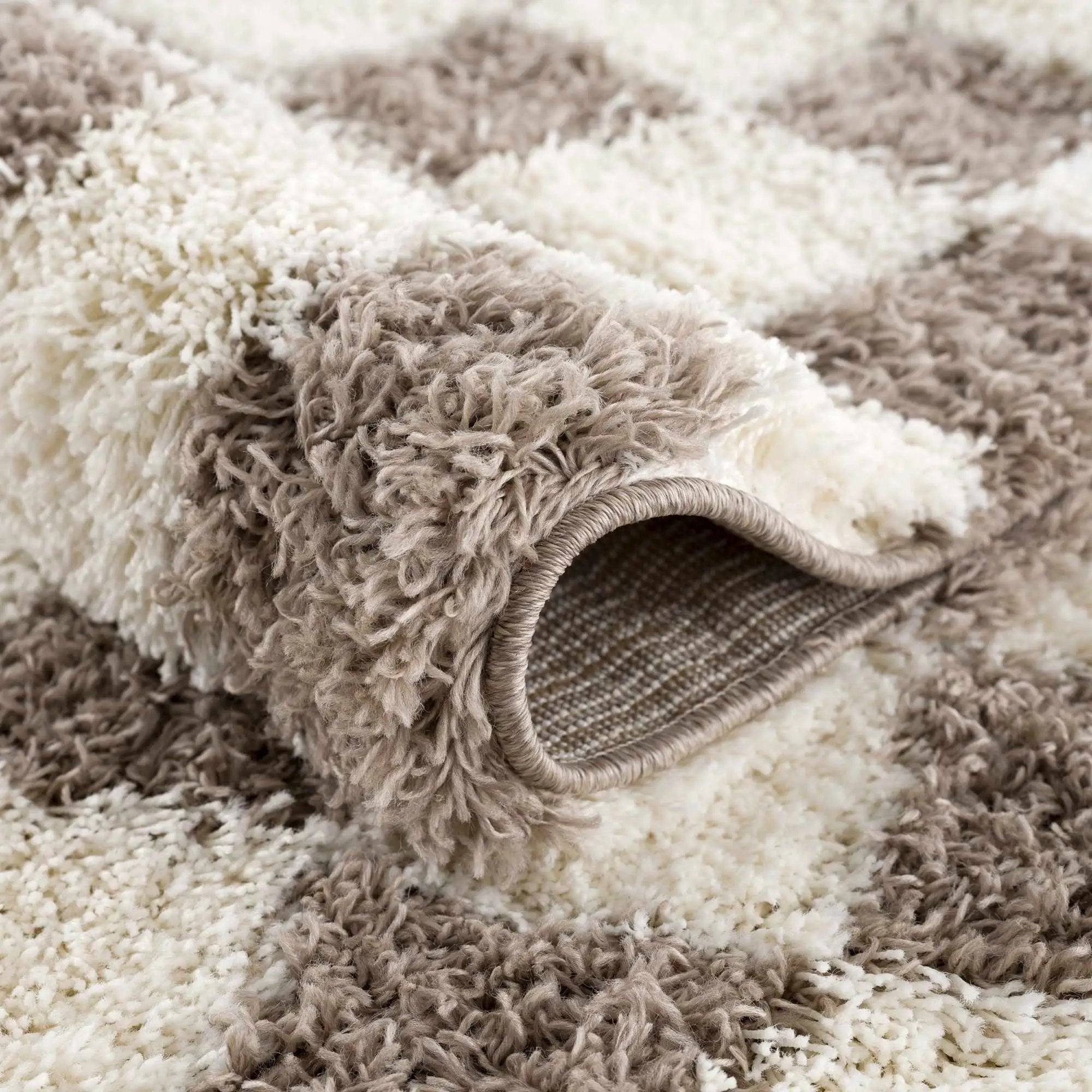 Atira Brown Checkered Area Rug by Boutique Rugs