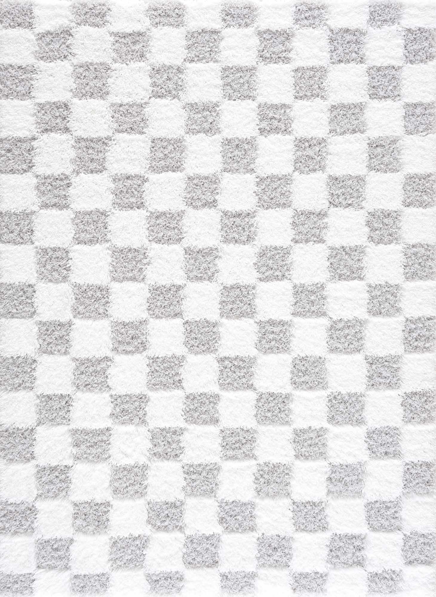 Atira Gray Checkered Area Rug by Hauteloom