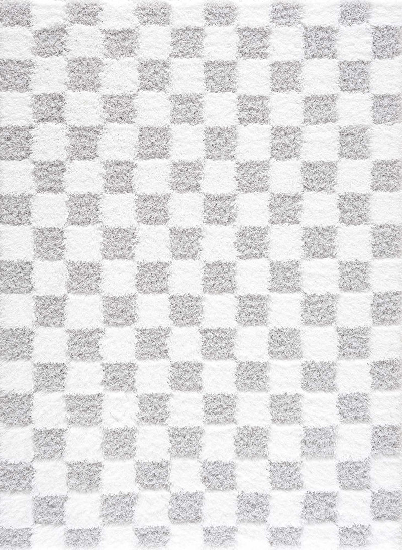 Atira Gray Checkered Area Rug by Hauteloom