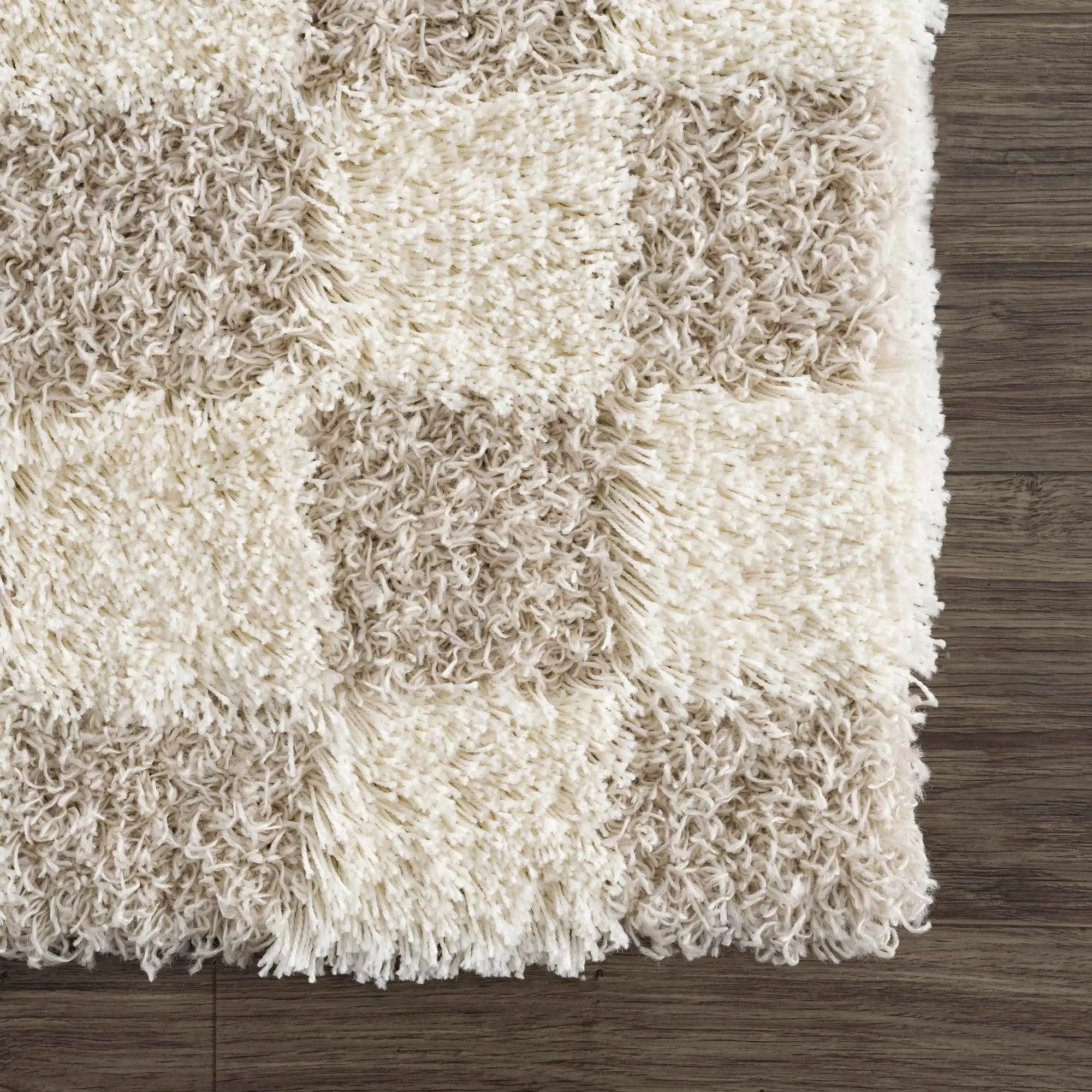Atira Light Brown Checkered Area Rug by Hauteloom