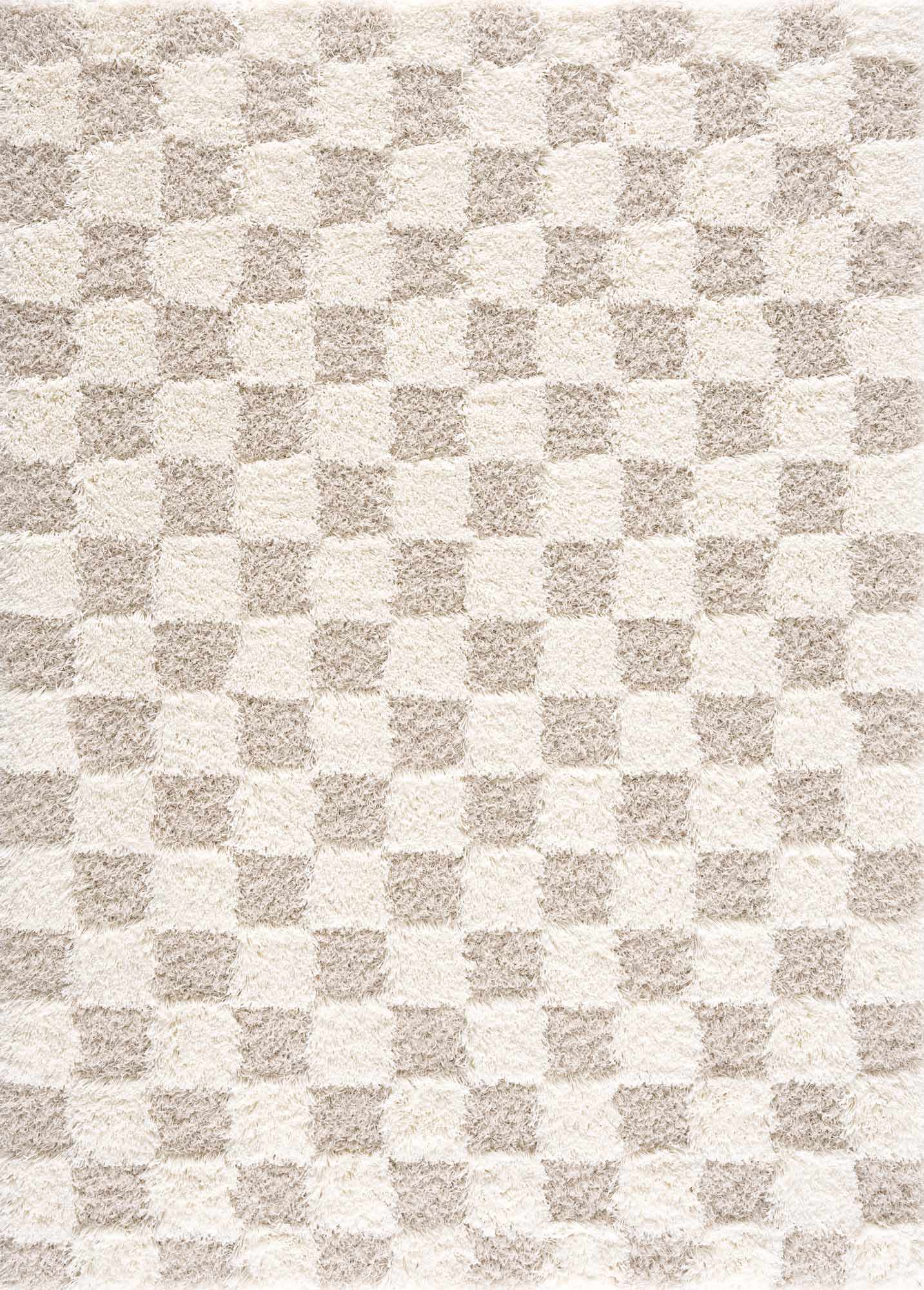 Atira Light Brown Checkered Area Rug by Hauteloom