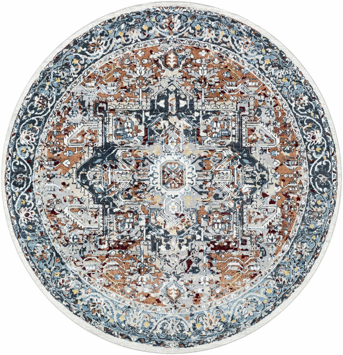 Cabacungan Blue & Rust Washable Area Rug - Clearance, photo 5 of 17