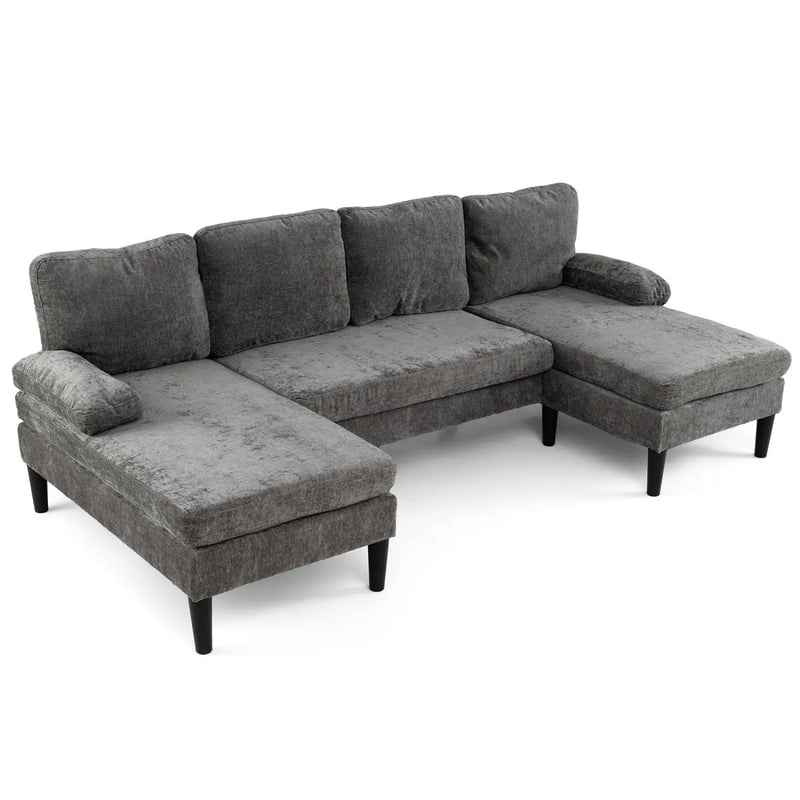 U-shaped Sectional Couch with Double Chaise for Living Room by DirectDeals
