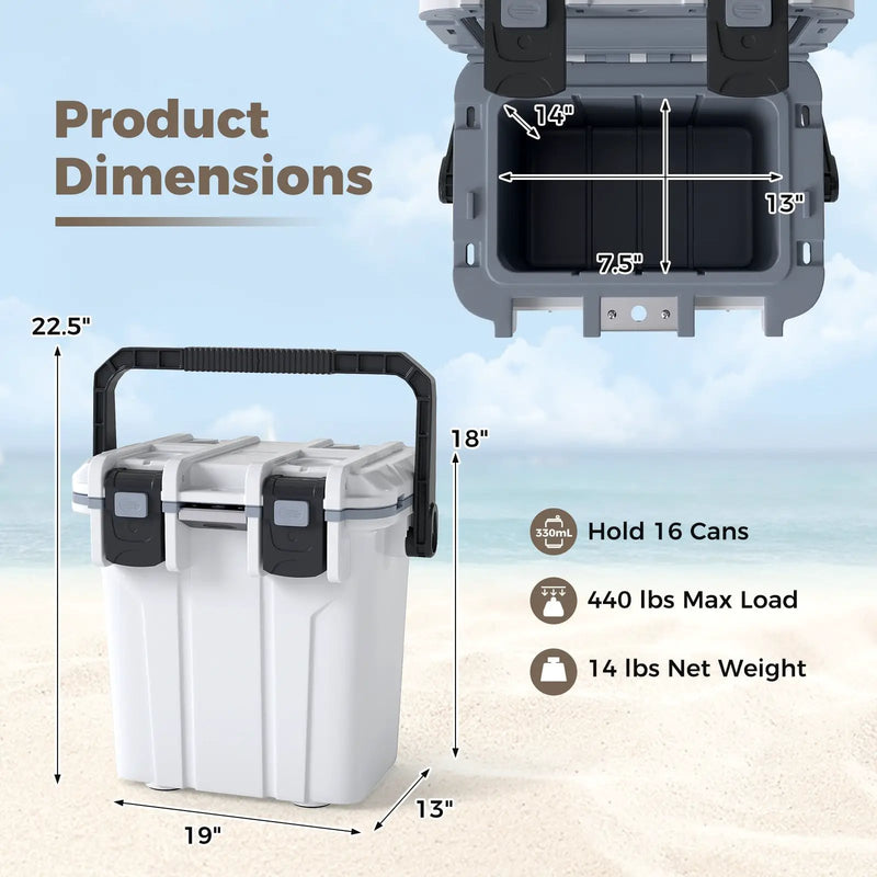 Ultra-Light Injection Molded Cooler 21 QT Hard Ice Chest by DirectDeals