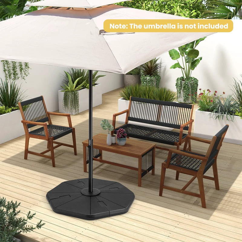 4-Piece Fillable Umbrella Base Stand for Garden Yard Poolside by DirectDeals