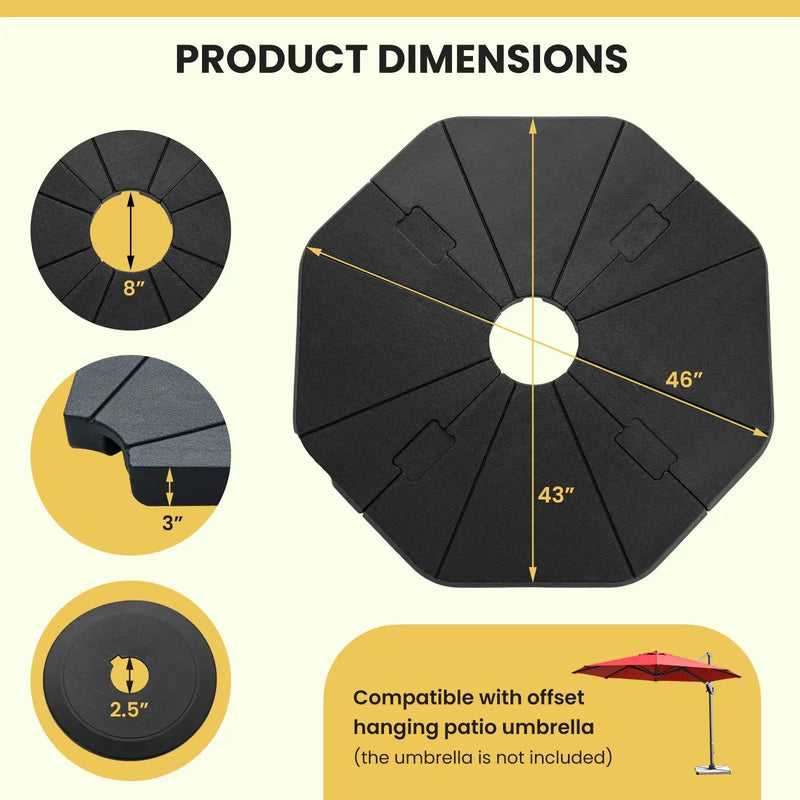 4-Piece Fillable Umbrella Base Stand for Garden Yard Poolside by DirectDeals
