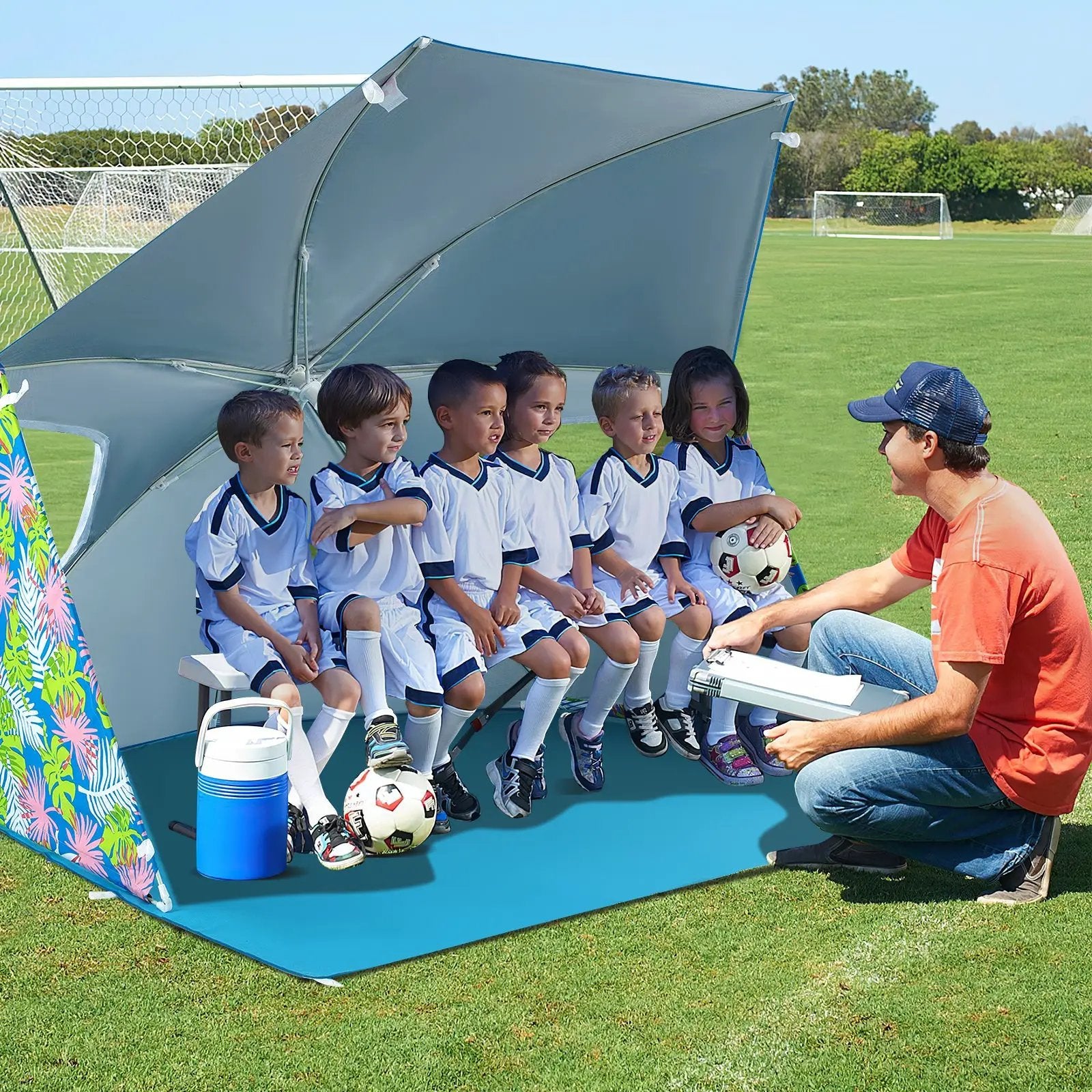 UPF50+ Sun Protection Beach Umbrella Tent with Portable Carrying Bag-Blue by DirectDeals