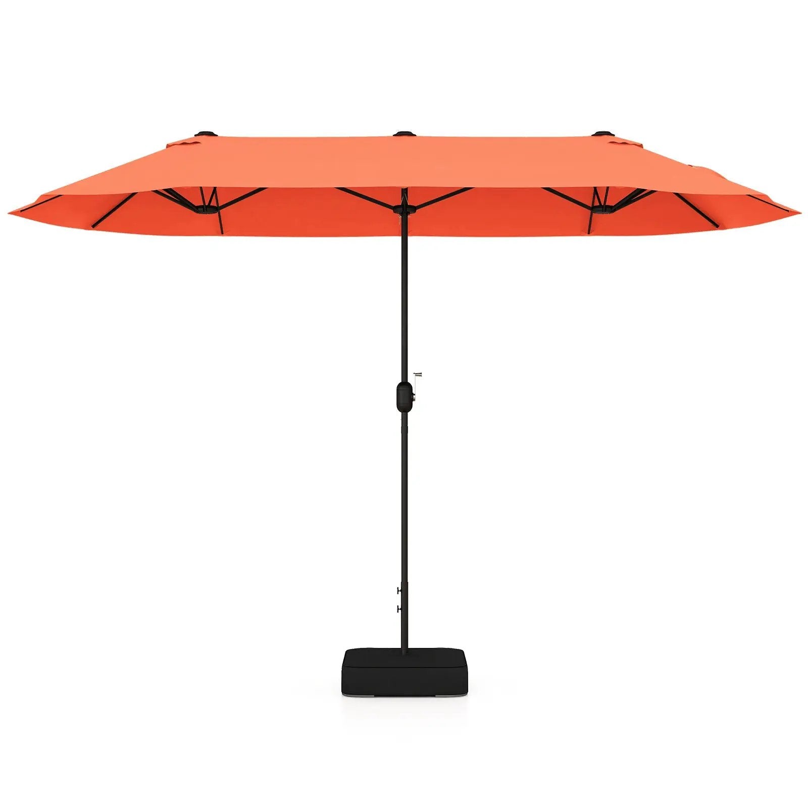 13FT Double-sided Patio Twin Table Umbrella with Crank Handle-Tan by DirectDeals