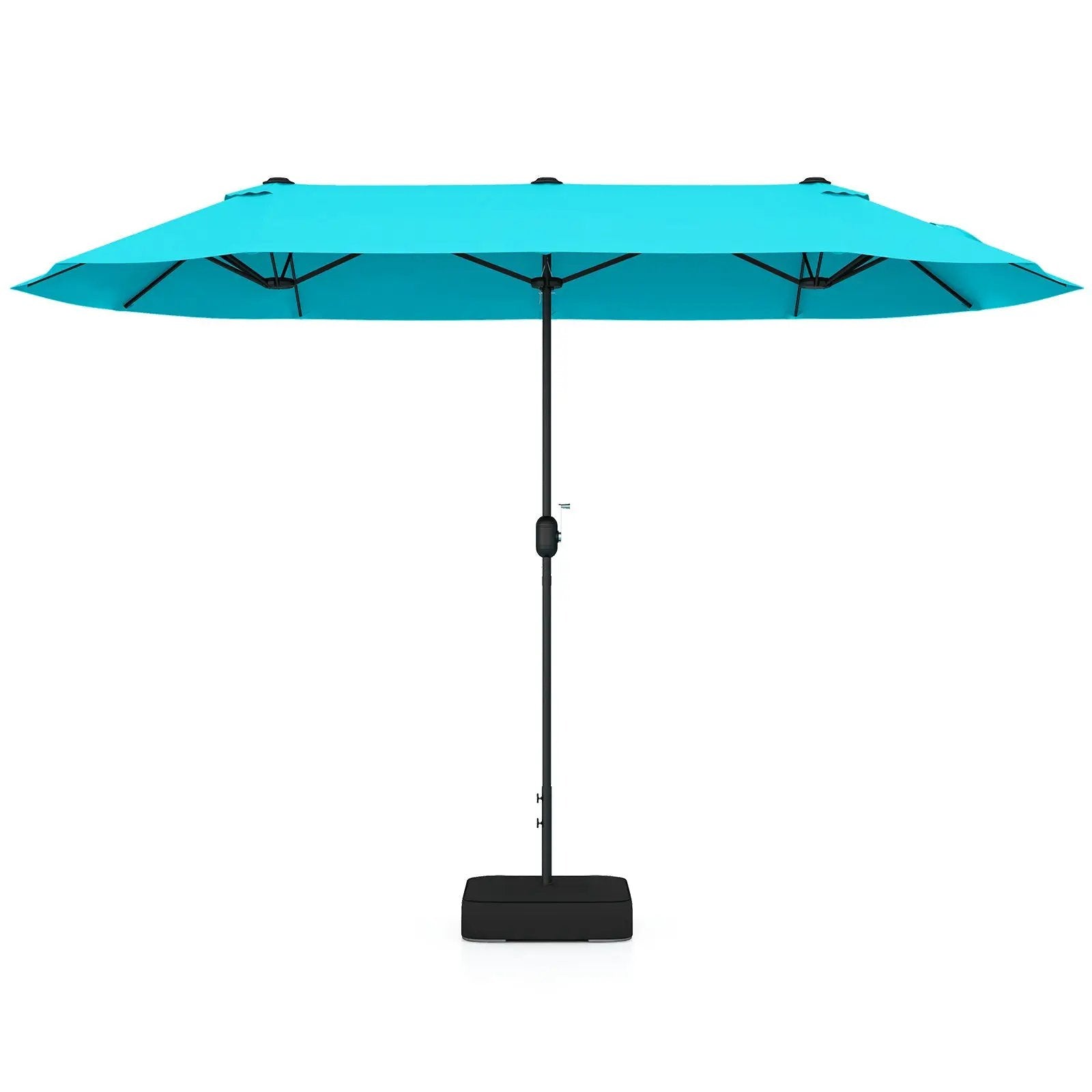 13FT Double-sided Patio Twin Table Umbrella with Crank Handle-Tan by DirectDeals