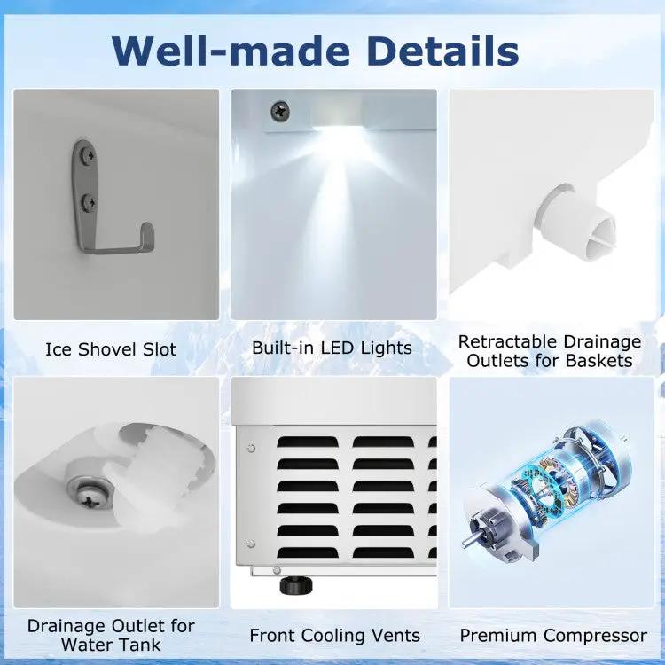 Under Counter Nugget Ice Maker with Timer & Self-Cleaning by DirectDeals