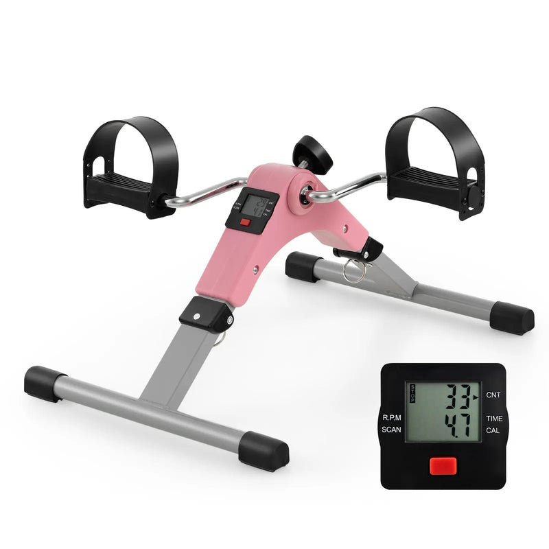 Under Desk Exercise Bike Pedal Exerciser with LCD Display for Legs and Arms Workout by DirectDeals