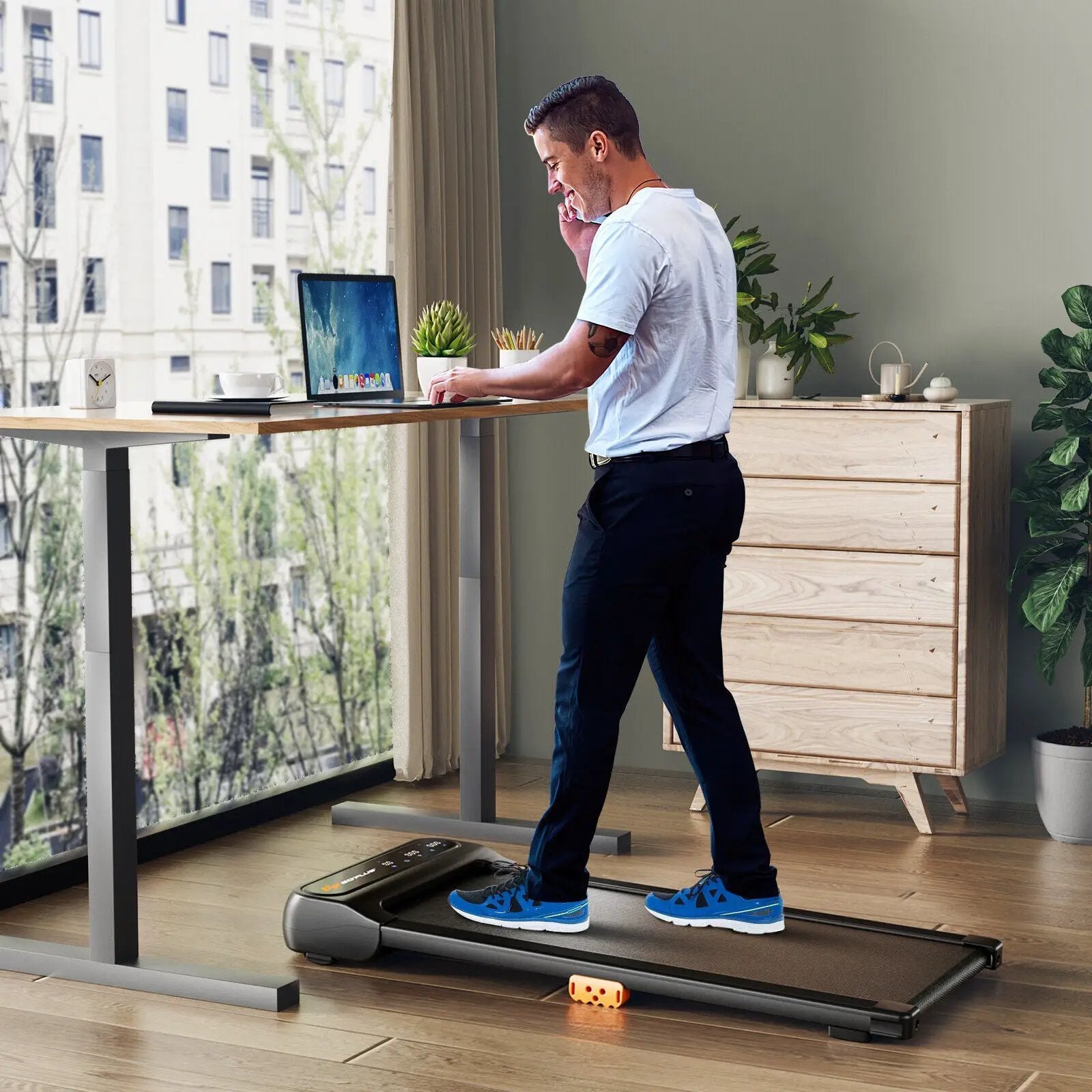 Under Desk Walking Pad Treadmill for Home/Office with Watch-Like Remote Control by DirectDeals