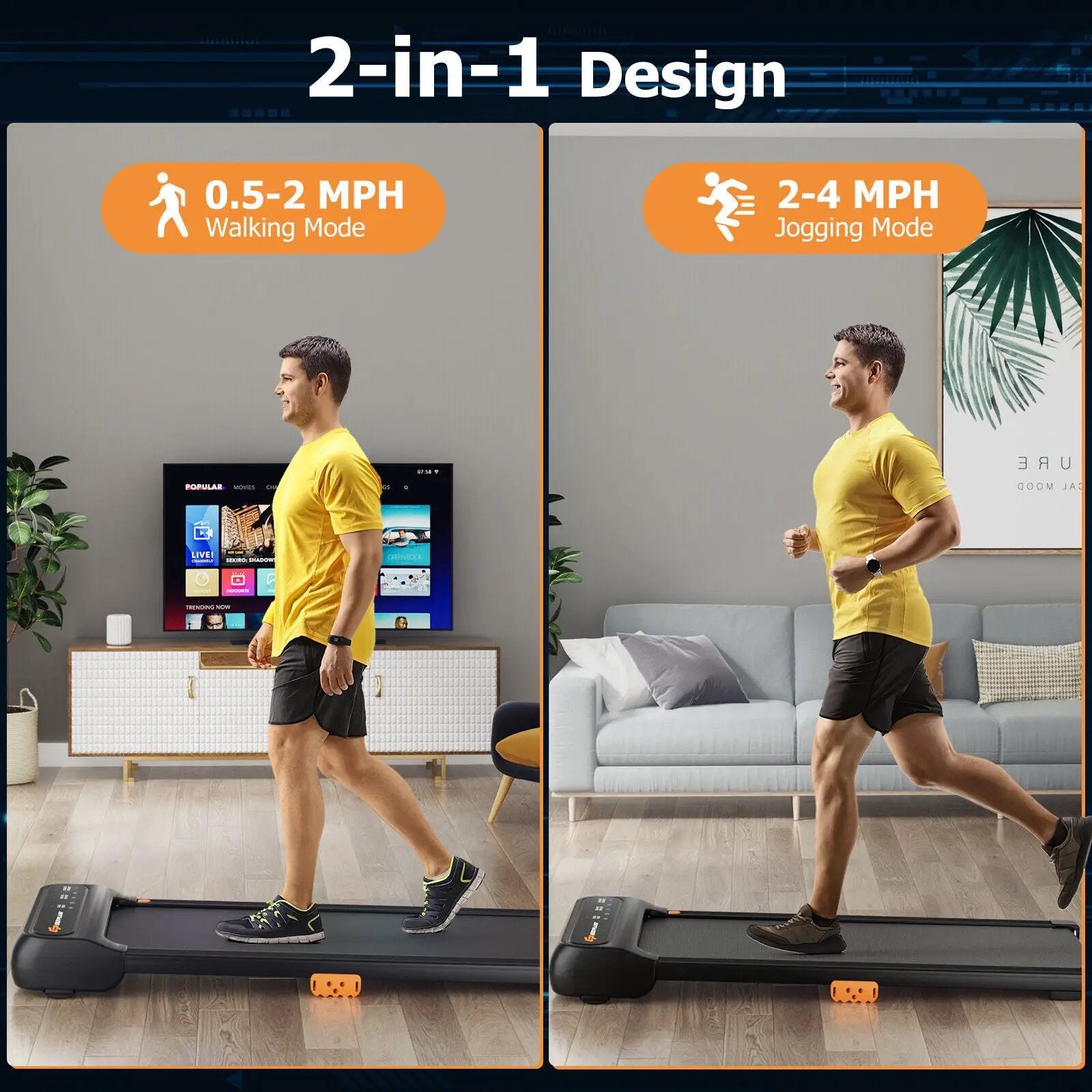 Under Desk Walking Pad Treadmill for Home/Office with Watch-Like Remote Control by DirectDeals