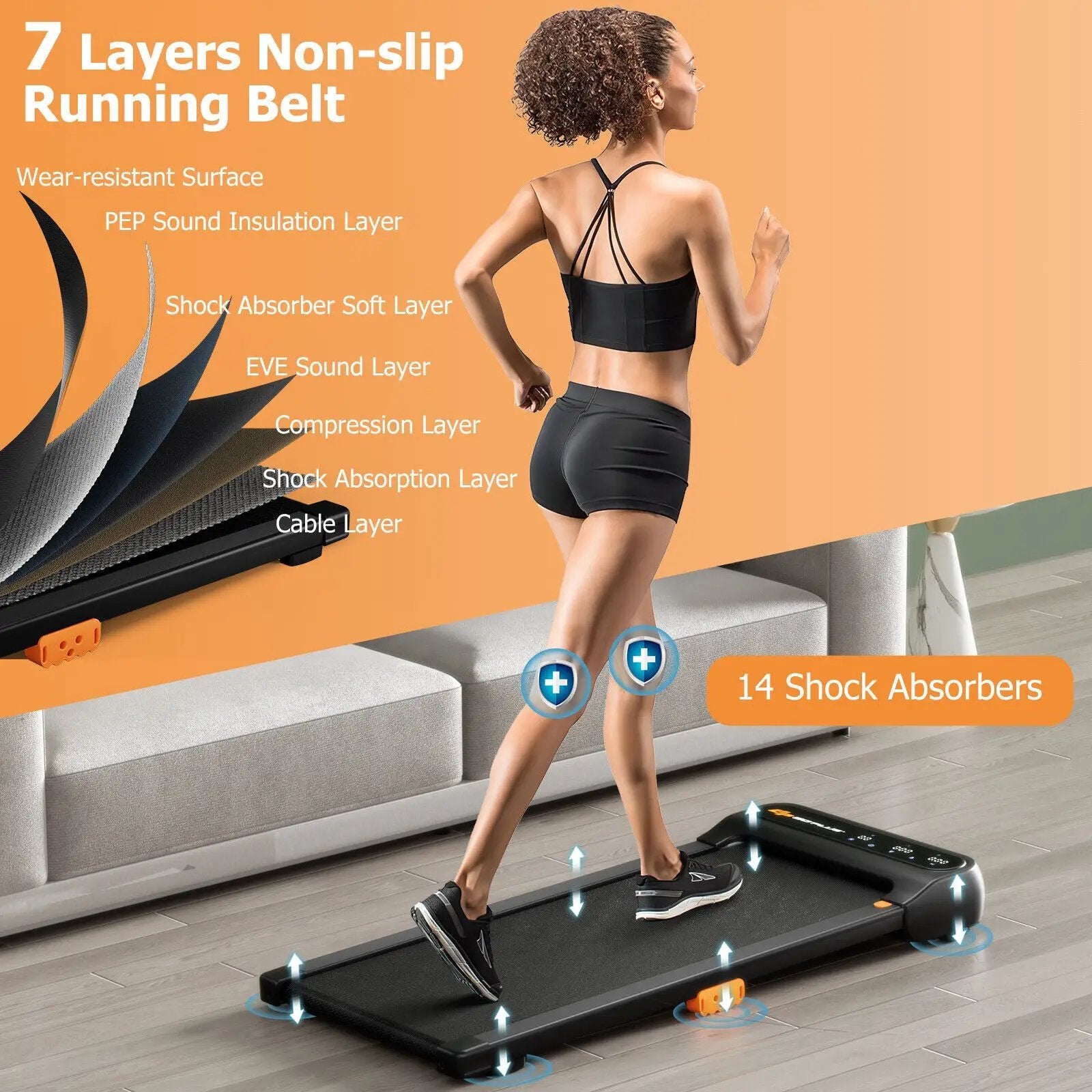 Under Desk Walking Pad Treadmill for Home/Office with Watch-Like Remote Control by DirectDeals