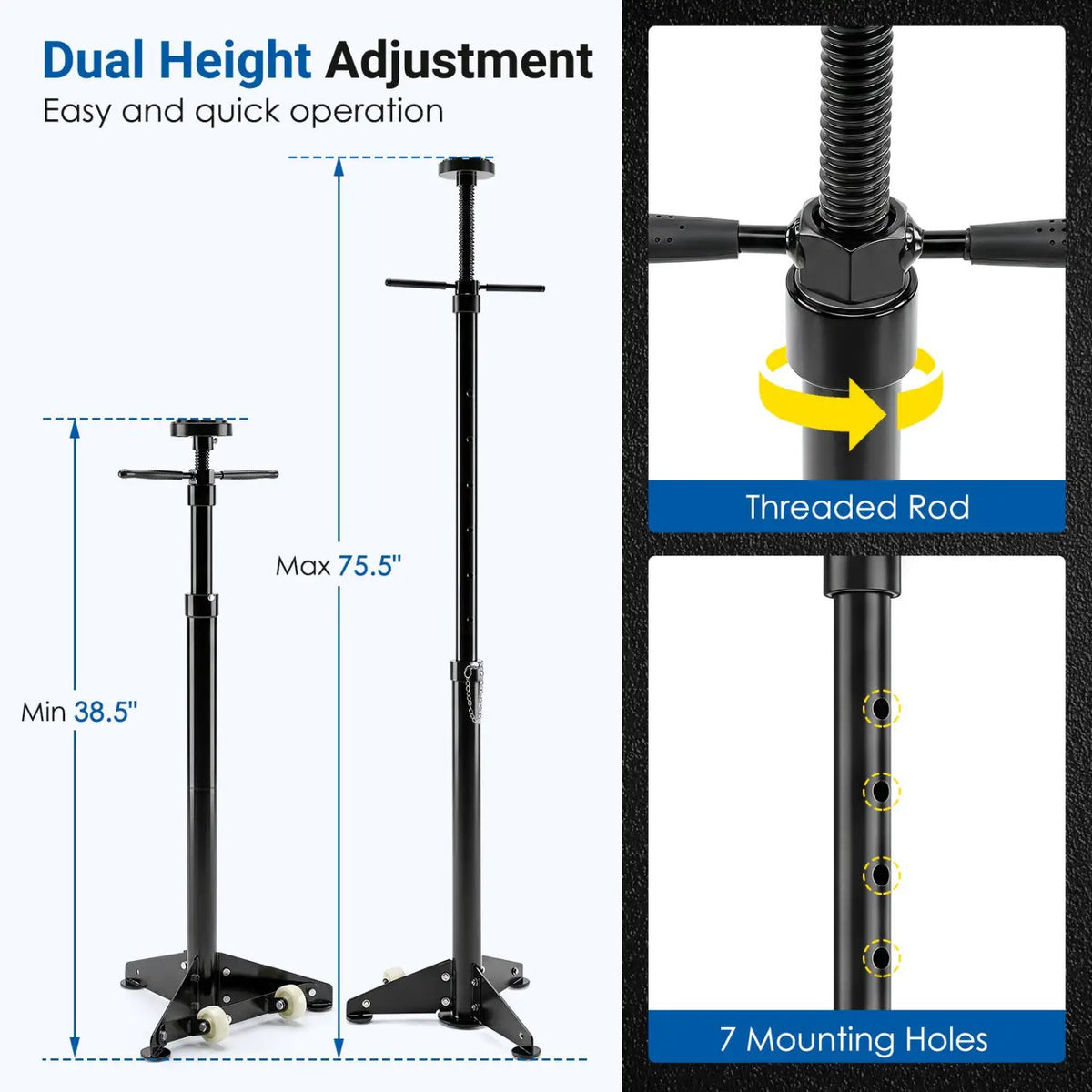 Underhoist Support Stand with Adjustable Height 38.5-75.5 Inch, photo 8 of 16