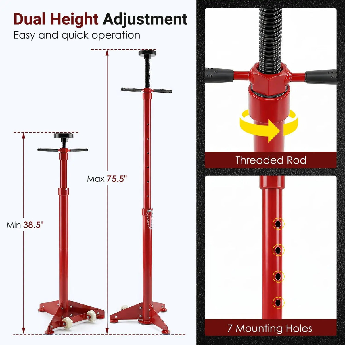 Underhoist Support Stand with Adjustable Height 38.5-75.5 Inch, photo 16 of 16
