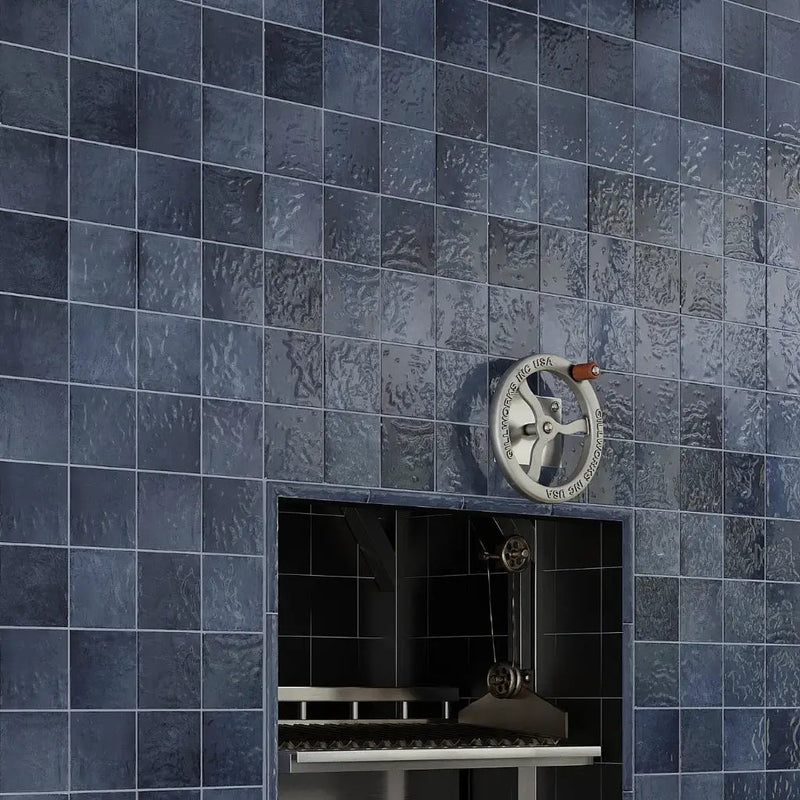 Dark Blue 5x5 Glossy Subway Ceramic Tile (57 pack, 10.76 sq ft/case) by Apollo Tile