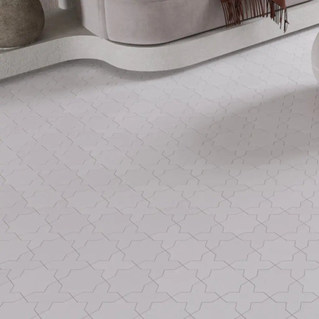 Pure White 5x5 Matte Cross Porcelain Tile (34 pack, 5.31 sq ft/case) by Apollo Tile