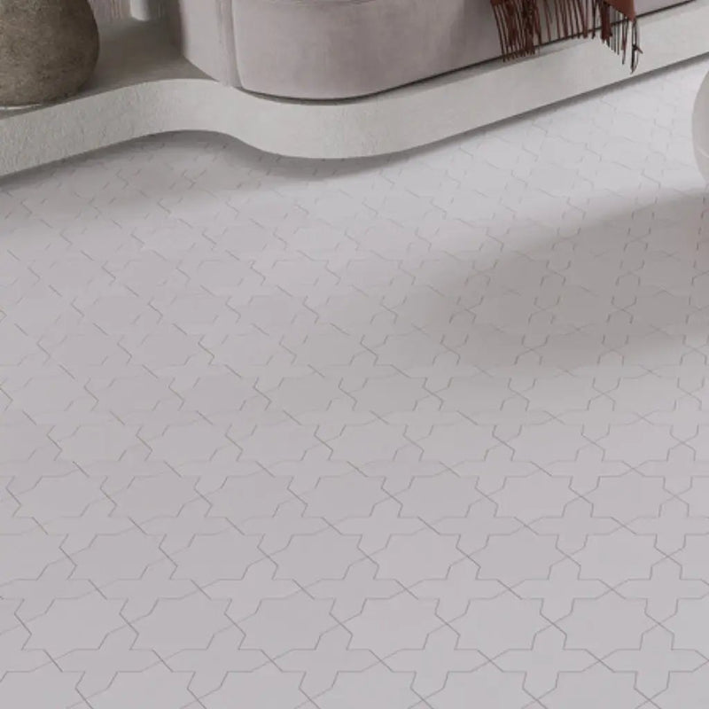 Pure White 5x5 Matte Cross Porcelain Tile (34 pack, 5.31 sq ft/case) by Apollo Tile