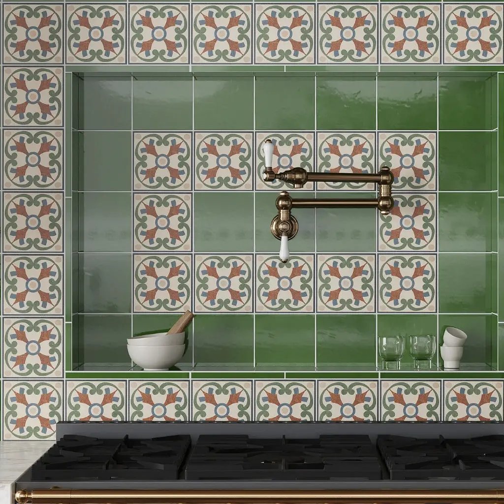 Terracotta Blue Green 6x6 Matte Square Porcelain Tile (19 pack, 4.65 sq ft/case) by Apollo Tile