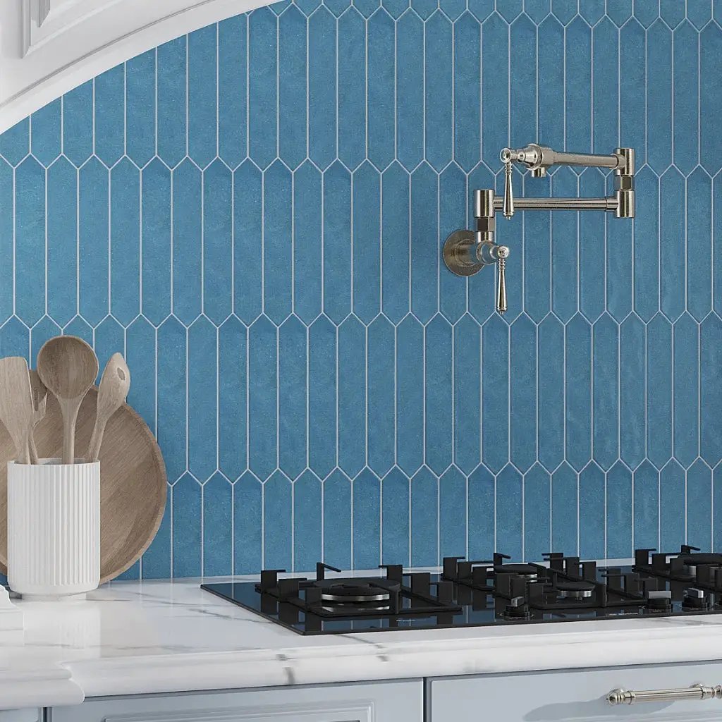 Teal Blue 2x10 Matte Picket Ceramic Tile (23 pack, 2.37 sq ft/case) by Apollo Tile