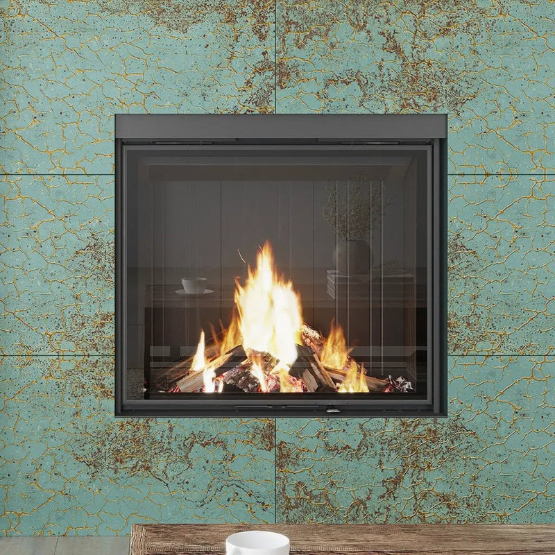 Viridian Green Gold Vein 18x48 Textured Ceramic Large Format Tile (3 pack, 17.23 sq ft/case) by Apollo Tile
