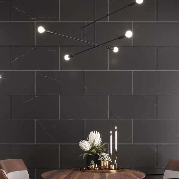 Eastern Black 12x24 Honed Rectangle, Brick Marble Large Format Tile (5 pack, 10 sq ft/case)