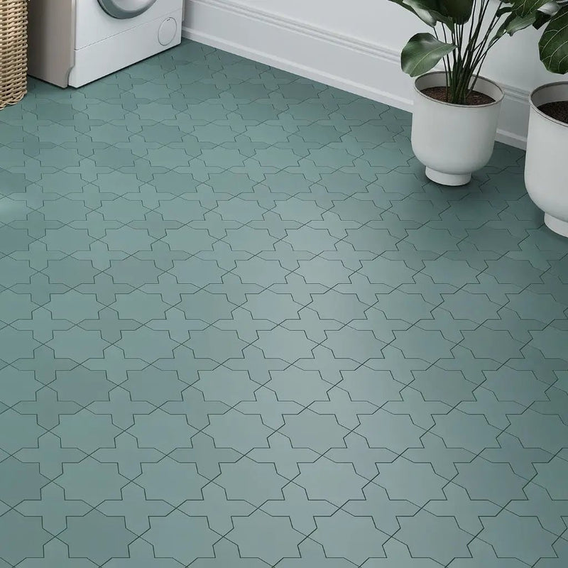 Sage Green 7x7 Matte Star Porcelain Tile (34 pack, 5.31 sq ft/case) by Apollo Tile