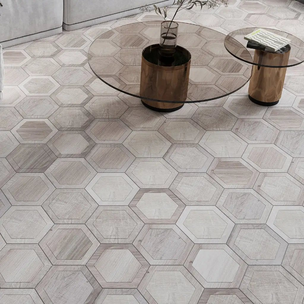 Mink Gray 10x10 Matte Hexagon Porcelain Tile (20 pack, 10.43 sq ft/case) by Apollo Tile