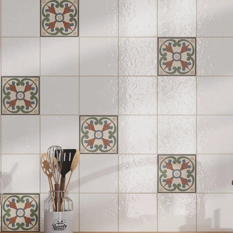 Pearl White 6x6 Glossy Square Porcelain Tile (19 pack, 4.65 sq ft/case) by Apollo Tile
