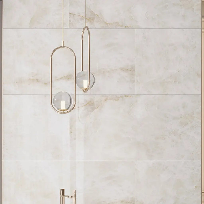 Light Cream Beige 24x48 Lappato Porcelain Large Format Tile (2 pack, 15.5 sq ft/case) by Apollo Tile