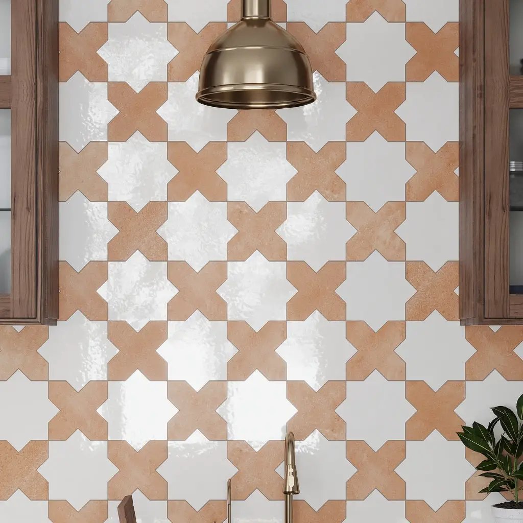 Terracotta 7x7 Matte Cross Porcelain Tile (16 pack, 5.6 sq ft/case) by Apollo Tile