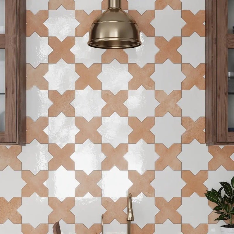 Terracotta 7x7 Matte Cross Porcelain Tile (16 pack, 5.6 sq ft/case) by Apollo Tile