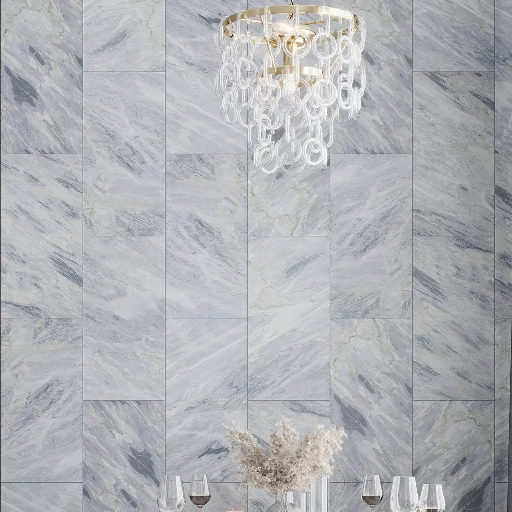 Gray 12x24 Honed Calacatta Bluette Marble Large Format Tile (5 pack, 10 sq ft/case) by Apollo Tile