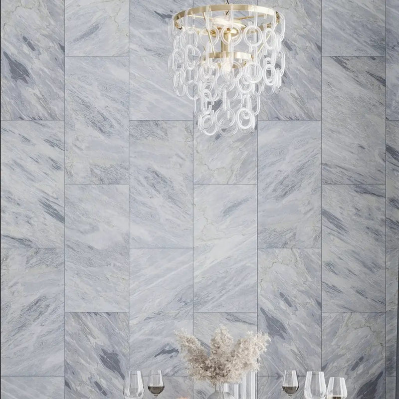 Gray 12x24 Honed Calacatta Bluette Marble Large Format Tile (5 pack, 10 sq ft/case) by Apollo Tile