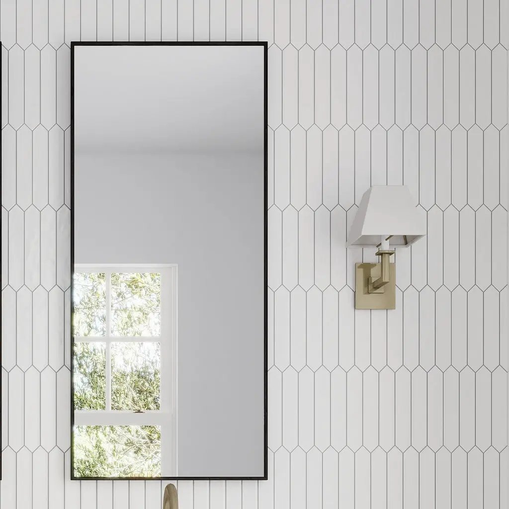 Cotton White 2x10 Matte Picket Ceramic Tile (23 pack, 2.37 sq ft/case) by Apollo Tile