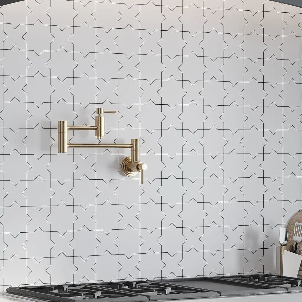 White 5x5 Matte Cross Ceramic Tile (27 pack, 5.37 sq ft/case) by Apollo Tile