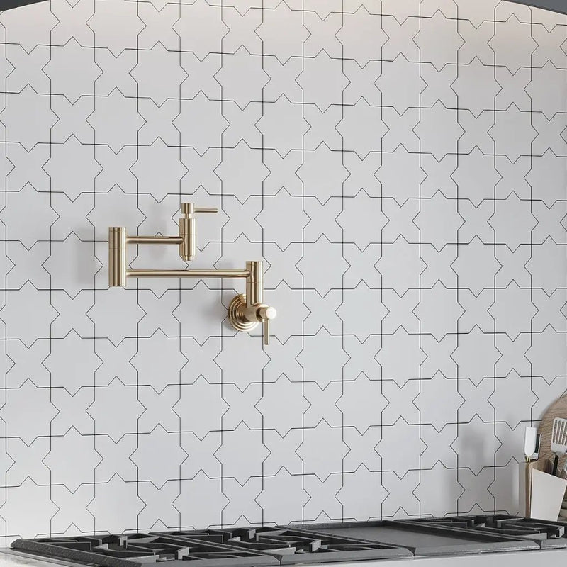 White 5x5 Matte Cross Ceramic Tile (27 pack, 5.37 sq ft/case) by Apollo Tile