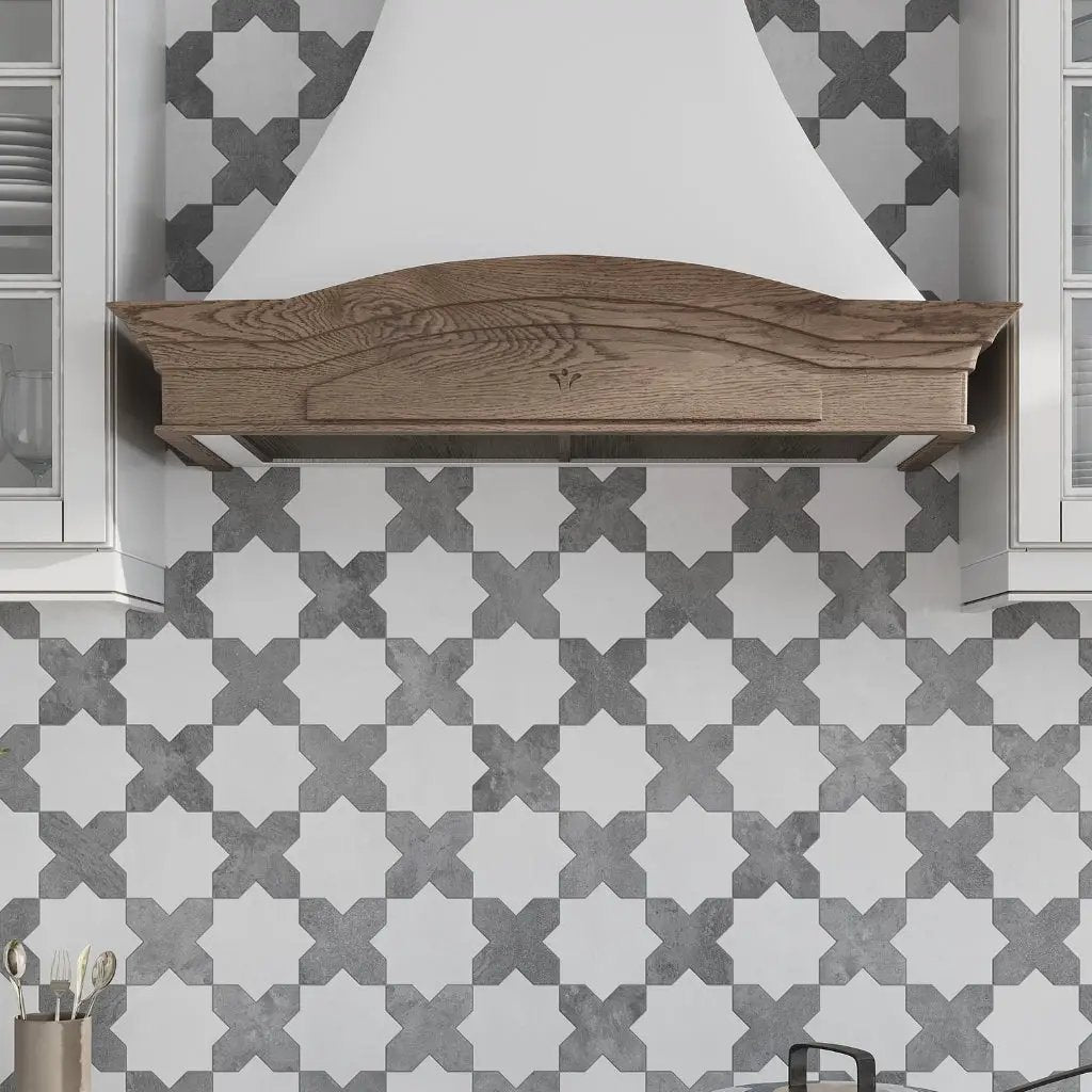 Light Grey 5x5 Matte Cross Ceramic Tile (27 pack, 5.37 sq ft/case) by Apollo Tile