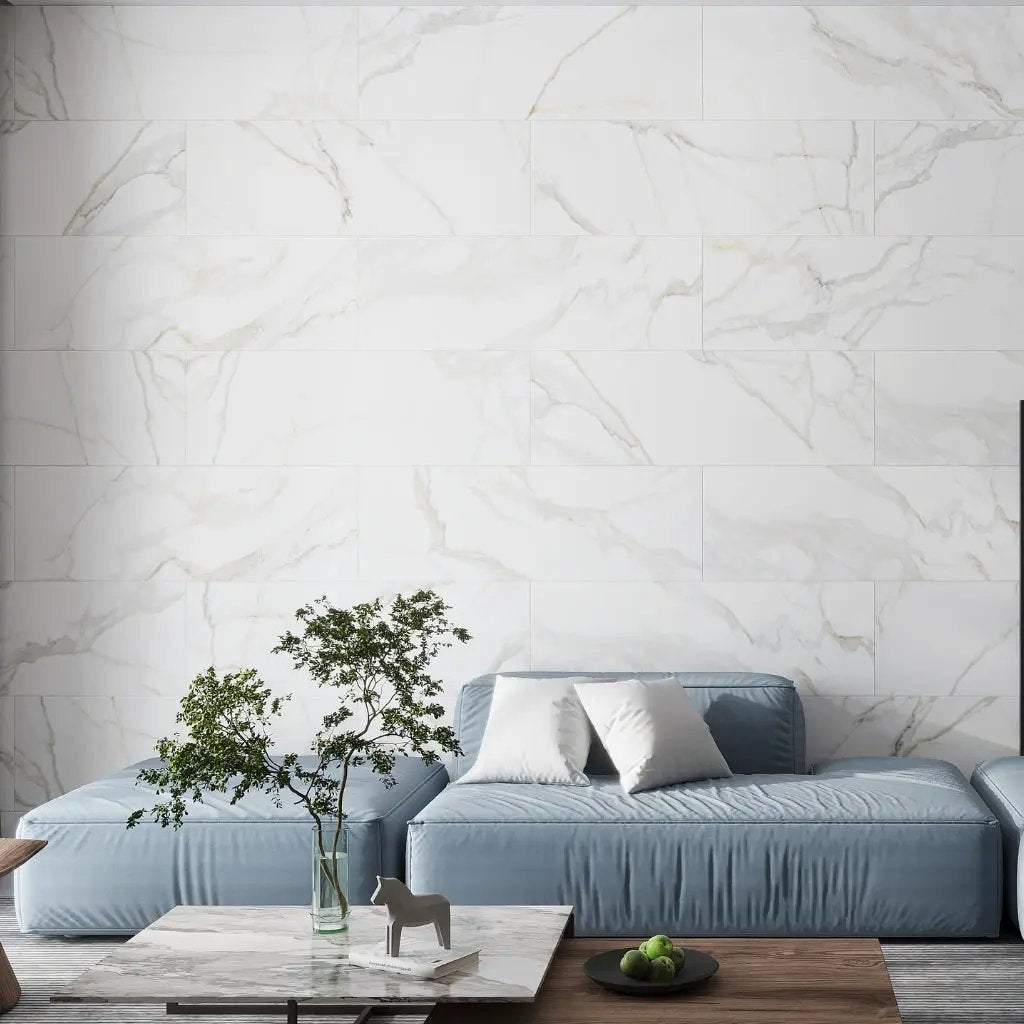Soft White 16x48 Matte Ceramic Large Format Tile (3 pack, 15.5 sq ft/case) by Apollo Tile