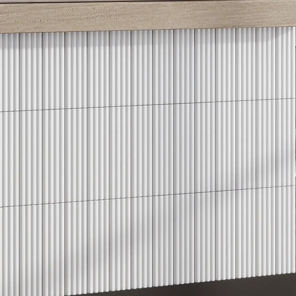 White 2x8 Glossy Ceramic Subway Deco Tile (42 pack, 4.54 sq ft/case) by Apollo Tile