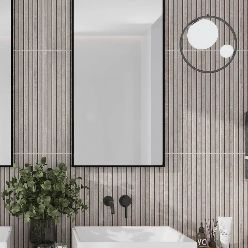 Gray 24x48 Matte Porcelain Deco Tile (2 pack,15.49 sq ft/case) by Apollo Tile