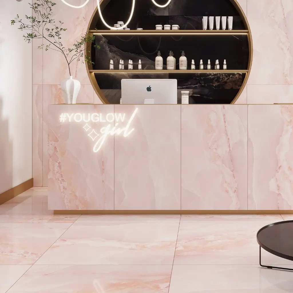 Crepe Pink 24x48 Lappato Porcelain Large Format Tile (2 pack, 15.5 sq ft/case) by Apollo Tile