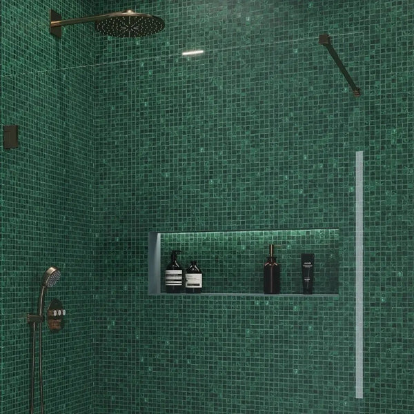 Bottle Green 12x12 Glossy Uniform Square Glass Mosaic Tile (20 pack, 18.69 sq ft/case)