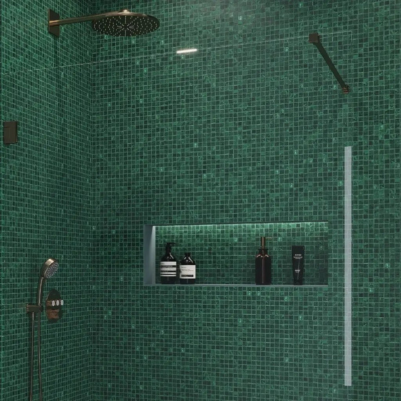 Bottle Green 12x12 Glossy Uniform Square Glass Mosaic Tile (20 pack, 18.69 sq ft/case) by Apollo Tile